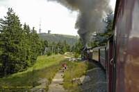 Blick voraus zum Ziel der Fahrt &ndash; dem Bahnhof Brocken