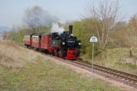 Einfahrt von Zug 8963 in den Bf&nbsp;Gernrode 