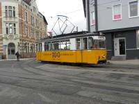 historischer Zweirichtungstriebwagen (Waggonfabrik Gotha, Baujahr 1959) der Nordh&auml;user Stra&szlig;enbahn