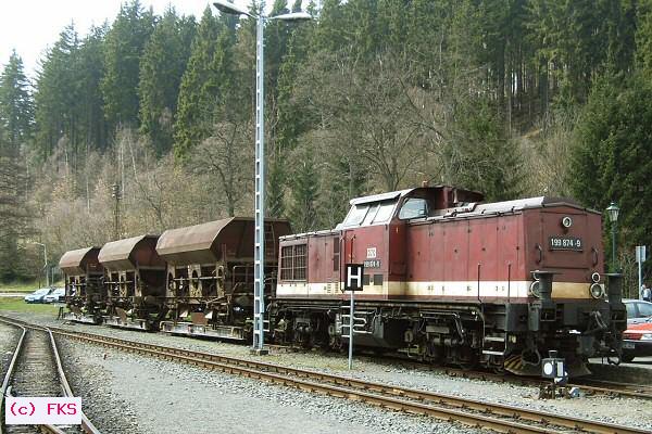 Schotterzug im Bf Alexisbad
